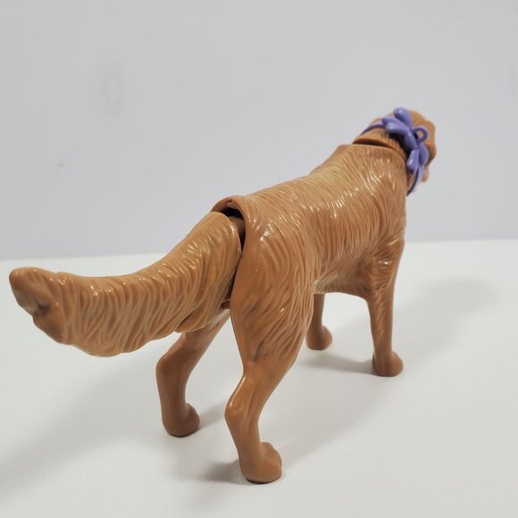 Barbie Golden Retriever Dog 7" With Purple Bow Yellow Brown - Picture 11 of 16
